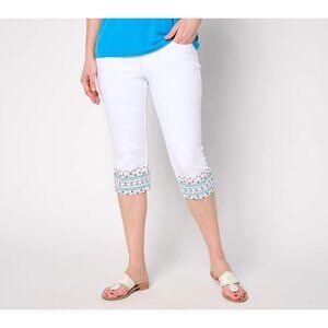 Belle Boho by Kim Gravel Capri Size 12 Regular Flexibelle Boho Moment White Blue
